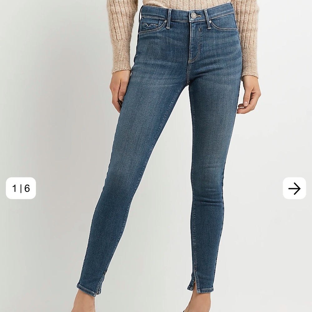 RIVER ISLAND BLUE MOLLY MID RISE BUM SCULPT JEANS